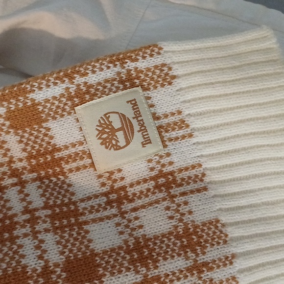 🔥🔥🔥Timberland logo plaid acrylic scarf New - Picture 5 of 11